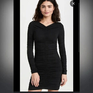 Baum Und Pferdgarten Juneaux black ruched knit mini dress